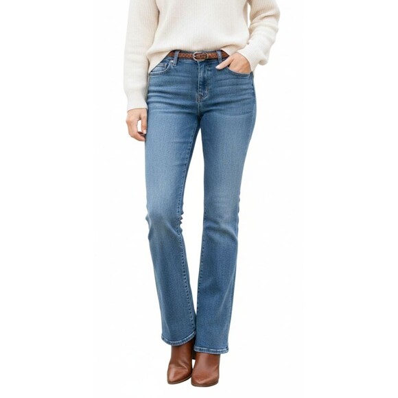 Denim - PAIGE Jeans Womens Manhattan Bootcut Sz 29 Medium Wash Denim Stretch EUC